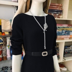 [Thiết Kế] Vòng Cổ HimHip Tinh Thể Ngọc Trai 8Li Mặt Lá Phale Sang Trọng 50+0cm Phụ Kiện Áo Dài