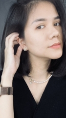 [Thiết Kế] Vòng Cổ HimHip Trai Thật 7li Dáng Hạt Gạo Khóa Ong Vàng Đáng Yêu 41+0cm