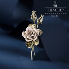Trâm, Ghim Cài Áo HimHip Cành Hồng Khô Sang Trọng HKCC Mix Phale 4,5*7cm