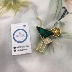 Trâm, Ghim Cài Áo HimHip 2 Ly Cocktail Xanh Sang Trọng HKCC Đính Phale 2,5*3,4cm nam nữ
