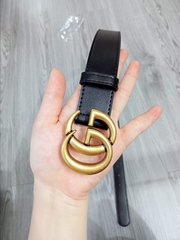 Dây Lưng HimHip Da Thật Mặt Chữ GG Vàng Sang Trọng 98cm