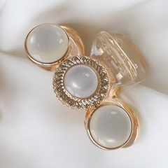 Kẹp Càng Cua HimHip Composite Mặt Đá Viền Vàng Thanh Lịch 8 Răng 5cm