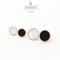 Khuyên Tai Nụ HimHip Mặt Tròn Trẻ Trung