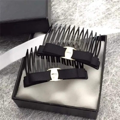 Xước nơ mặt KL đen thanh lịch 7x1.2cm (Xước 3,6cm)