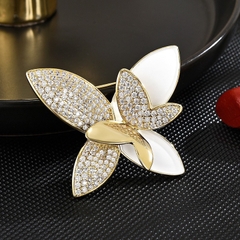 Trâm, Ghim Cài Áo HimHip Bướm Đôi Sang Trọng HKCC Đính Phale 4*3cm