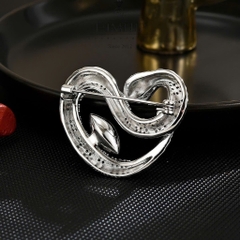 Trâm, Ghim Cài Áo Nam Nữ HimHip Rắn Trái Tim Sang Trọng HKCC Đính Phale Xanh 3,5*4,5cm