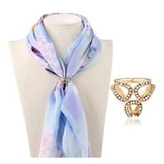 Cài Khăn 4 Chấu HimHip Size To Mặt Chụm Đá Sang Trọng HKCC Đính Phale 2cm