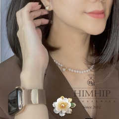 [Thiết Kế] Vòng Cổ HimHip Tinh Thể Ngọc Trai Dáng Trơn Thanh Lịch 38cm HPBD