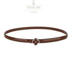 Dây Lưng HimHip Da Thật Mặt Khóa Hoa 4 Cánh Viền HKCC 1.6*101cm