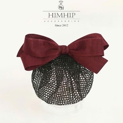 Kẹp Bối, Búi Lưới HimHip Đính Nơ Vải Trơn Đơn Giản 14cm