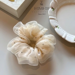 Scrunchies HimHip Voan Nhiều Lớp Chấm Bi Thanh Lịch 12cm