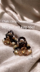 Kẹp Càng Cua HimHip Composite Hoa Lan Phối Giả Trai 8 Răng Tiểu Thư 4.5x3.5cm