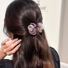 Kẹp Càng Cua HimHip Composite Đính Phale Hoa Voan Tím Sang Trọng 10 Răng HPBD