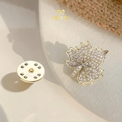 Pin Cài Cúc HimHip HKCC Lá Phong Nhỏ Đính Phale Thanh Lịch 2.1*1.8cm