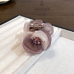 Kẹp Càng Cua HimHip Composite Đính Phale Hoa Voan Tím Sang Trọng 10 Răng HPBD