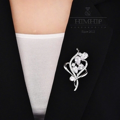 Trâm, Ghim Cài Áo HimHip HKCC Hoa Sóng Phale Lấp Lánh 6x3.2cm