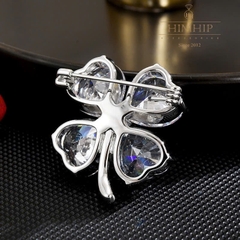 Trâm, Ghim Cài Áo HimHip HKCC Hoa 4 Cánh Phale May Mắn 3*2.6cm