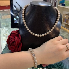 [Thiết Kế] Vòng Cổ HimHip Tinh Thể Ngọc Trai Sang Trọng 40cm Phụ Kiện Áo Dài