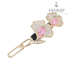 Kẹp Mái HimHip HKCC Cành Hoa Nhỏ Phale Nụ Hồng 5.5*2.1cm