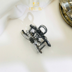 Kẹp Càng Cua HimHip HKCC Nơ Chéo Phale Lấp Lánh 6 Răng 3*4.5cm