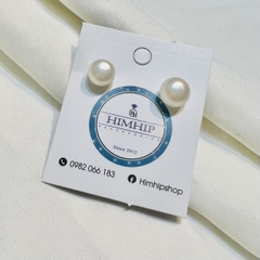 Khuyên Tai Nụ Hợp Kim Cao Cấp Mix Ngọc Trai Nước Ngọt Sang Trọng 6 ly Phụ Kiện Áo Dài HPBD