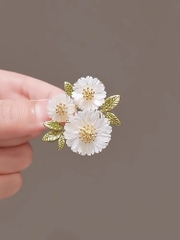 Trâm, Ghim Cài Áo HimHip 3 Hoa Cúc Hoạ Mi Thanh Lịch 3*3,5cm