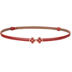 Dây Lưng HimHip Da Thật Khoá Mặt Hoa 4 Cánh Trẻ Trung 1x54-100cm