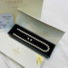 [Thiết kế] Set Trang Sức HimHip Vòng Cổ Tinh Thể Ngọc Trai Cao Cấp 40cm & Khuyên Tai Nụ Tinh Thể Ngọc Trai Cao 8ly