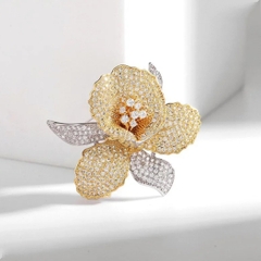 Trâm, Ghim Cài Áo HimHip Hoa Lan Sang Trọng HKCC Đính Đá Phale 4,6cm