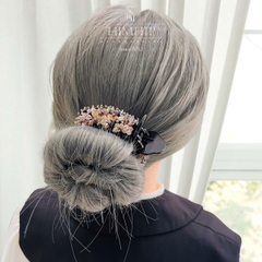 Kẹp Càng Cua HimHip Composite Đính Hạt Đá Nhỏ Dáng Dài Cổ Điển 3 Răng 6cm