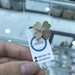 Pin Cài Áo HimHip Cỏ 4 Lá To May Mắn HKCC Đính Phale 2cm
