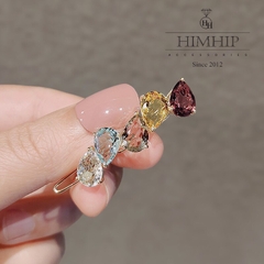 Kẹp Mái HimHip Đính Đá Phale Nhiều Màu Sắc Hình Giọt Nước Sang Trọng 1x5cm