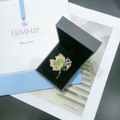 Trâm, Ghim Cài Áo HimHip Lá Phong Thanh Lịch HKCC Đính Phale 4,8*5,5cm