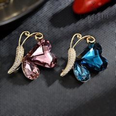 Trâm, Ghim Cài Áo HimHip Bướm Cánh Trái Tim Đáng Yêu HKCC Đính Phale 2*2,8cm