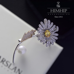 Trâm, Ghim Cài Áo HimHip Cúc Họa Mi Thanh Lịch HKCC Mix Trai 3*6cm