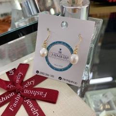 [tk] Khuyên tai móc ngọc trai nước ngọt đơn giản 2.2cm