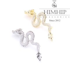 Trâm, Ghim Cài Áo HimHip Rồng Uốn Lượn Sang Trọng HKCC Đính Phale 2*5cm