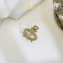 Kẹp Càng Cua HimHip HKCC Đính Đá Dáng Oval Sang Trọng 2.8cm