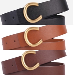 Dây Lưng HimHip Da Thật Mặt Chữ C Sang Trọng 2.8x102cm