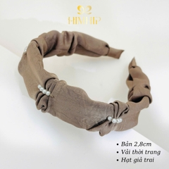 Bờm HimHip Vải Xếp Ly Phối Hạt Giả Trai 2.8cm