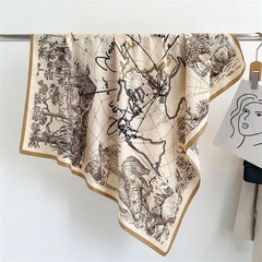 Khăn Lụa Cotton HimHip 90x90cm Khăn Quàng Quà Tặng Khăn - 63