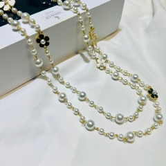 Vòng Cổ Thời Trang HimHip Hạt Giả Trai Mix Hoa 2 Màu Thanh Lịch Phụ Kiện Áo Dài