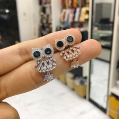 Pin Cài Áo HimHip Nam Nữ Cú Mèo Mắt Đen Đáng Yêu HKCC Đính Phale 1,3*2,1cm