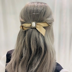 Kẹp bật vải viền xích đính trai thanh lịch 2.5*15cm
