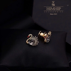 Pin Cài Cúc HimHip HKCC Thiên Nga Phale Đen Quý Phái 1.5x1.5cm