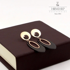 Khuyên Tai Dài HimHip TiTan Nối Vòng Oval Sang Trọng