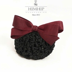 Kẹp Bối, Búi Lưới HimHip Đính Nơ Vải Trơn Đơn Giản 14cm