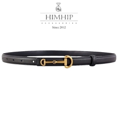 Dây Lưng HimHip Da Thật Luồn Trong Mặt Xích Đôi G.u.c.c.i Sang Trọng 1.8x100cm