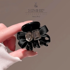 Kẹp Càng Cua HimHip Composite Nơ Vải Đính Phale Lấp Lánh 6 Răng 4x4.5cm