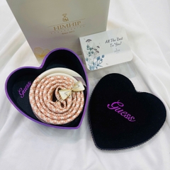 Set Quà Valentine HimHip Khăn Lụa Vuông Cao Cấp 65x65cm & Kẹp Bấm Kèm Túi Hộp Thiệp - 128